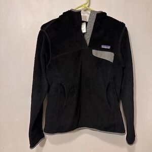 Patagonia Black and Gray Women's Fleece Hoodie